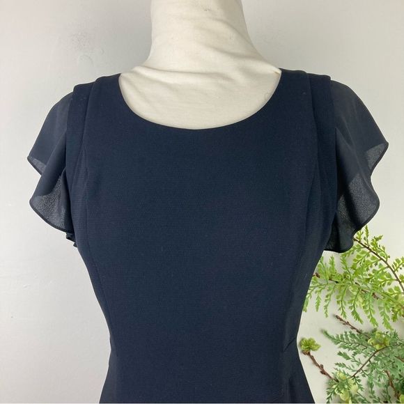 Black Flutter Sleeve Ruffled Mini Dress - Picture 2 of 12